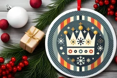 Round Christmas Ornament Sublimation|Clipart Product Image 1