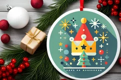 Round Christmas Ornament Sublimation|Clipart Product Image 1