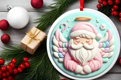 Round Christmas Ornament Sublimation|Clipart Product Image 1