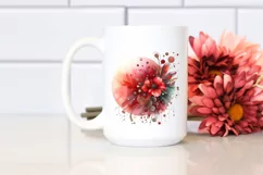 Colorful Redish Watercolor Background with Metallic Product Image 2