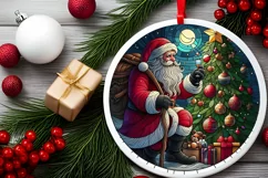 Round Christmas Ornament Sublimation|Clipart Product Image 2
