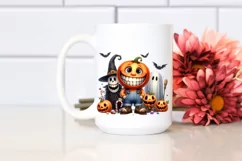 Funny Watercolor Halloween Sticker Clipart Product Image 2