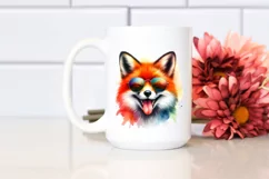 Cute Fox Portrait Sunglasses | Sublimation Clipart Product Image 2