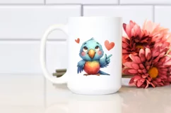 Cute Parrot Love Sign | Sublimation Clipart Product Image 2