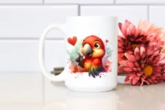 Cute Parrot Love Sign | Sublimation Clipart Product Image 2