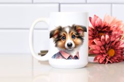 Watercolor Baby Collie Confused Clipart Product Image 2