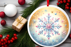 Round Christmass Ornament PNG Product Image 2