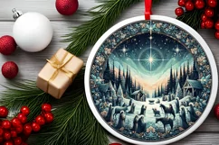 Round Christmas Ornament Sublimation|Clipart Product Image 1