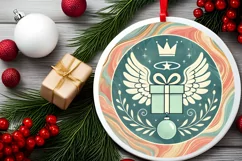 Round Christmas Ornament Sublimation|Clipart Product Image 1