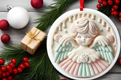 Round Christmas Ornament Sublimation|Clipart Product Image 1