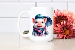 Modest Baby Pig with Umbrella PNG Product Image 2
