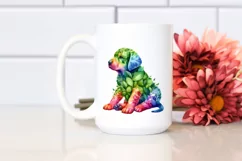 Abstract Puppy with Plant Leaves PNG Product Image 2
