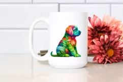 Abstract Puppy with Plant Leaves PNG Product Image 2