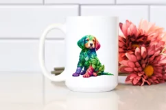 Abstract Puppy with Plant Leaves PNG Product Image 2