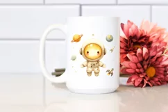 Washed Whimsical Yellowish Astronaut Girl Product Image 2