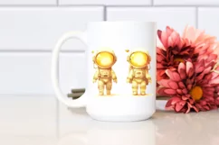 Washed Whimsical Yellowish Astronaut Girl Product Image 2