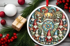 Round Christmas Ornament Sublimation|Clipart Product Image 1
