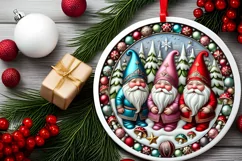 Round Christmas Ornament Sublimation|Clipart Product Image 1