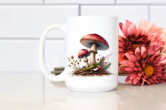 Mystical Celestial Mushroom Watercolor Splash, Transparent Product Image 2