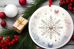 Round Christmas Ornament Sublimation|Clipart Product Image 2