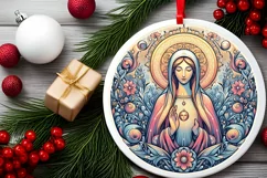 Round Christmas Ornament Sublimation|Clipart Product Image 1