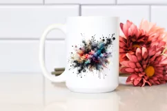Colorful Black Watercolor Splash | Summer Clipart Product Image 2