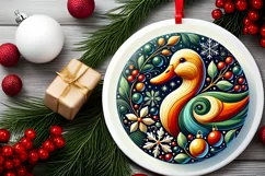 Round Christmas Ornament Sublimation|Clipart Product Image 1