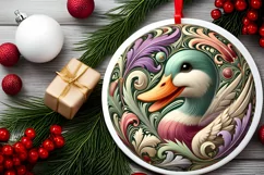 Round Christmas Ornament Sublimation|Clipart Product Image 1