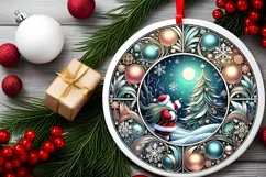 Round Christmas Ornament Sublimation|Clipart Product Image 2