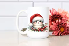 Cute Cat with Santa Hat, Transparent PNG Product Image 2