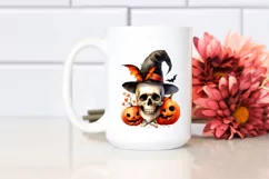Funny Skull Halloween Clipart PNG Product Image 2