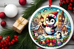 Round Christmas Ornament Sublimation|Clipart Product Image 1