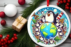 Round Christmas Ornament Sublimation|Clipart Product Image 1