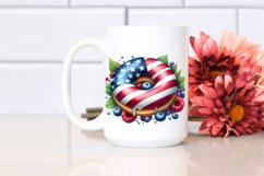 Watercolor Vintage Donut USA Flag Colors Product Image 2