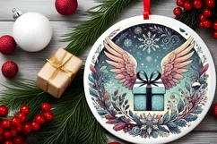 Round Christmas Ornament Sublimation|Clipart Product Image 1