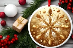 Round Christmas Ornament Sublimation|Clipart Product Image 2