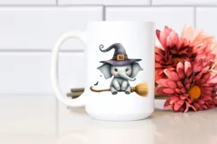 Funny Watercolor Witch Broom Sticker Clipart Product Image 2
