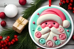 Round Christmas Ornament Sublimation|Clipart Product Image 1