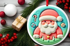 Round Christmas Ornament Sublimation|Clipart Product Image 1