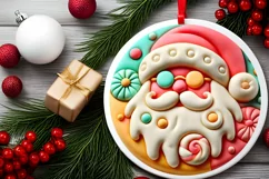 Round Christmas Ornament Sublimation|Clipart Product Image 1