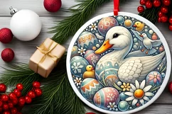 Round Christmas Ornament Sublimation|Clipart Product Image 1