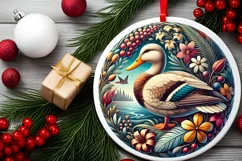 Round Christmas Ornament Sublimation|Clipart Product Image 1
