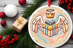Round Christmas Ornament Sublimation|Clipart Product Image 1