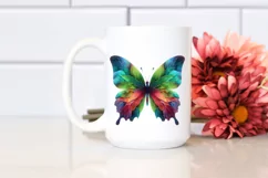 Abstract Butterfly with Plant Leaves PNG Product Image 2
