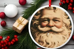 Christmas Santa Animal Ornament Sublimation Product Image 1
