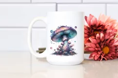 Glossy Pastel Mystical Mushroom Watercolor Splash, Product Image 2