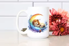 Colorful Baby Lion Moon | Clipart Product Image 2