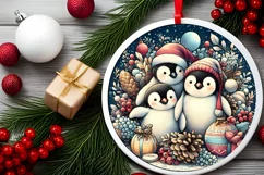 Round Christmas Ornament Sublimation|Clipart Product Image 2