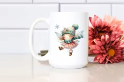 Cute Fairy with Snowflakes, PNG Product Image 2