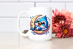 Colorful Baby Blue Jay Nap Clipart Product Image 2
